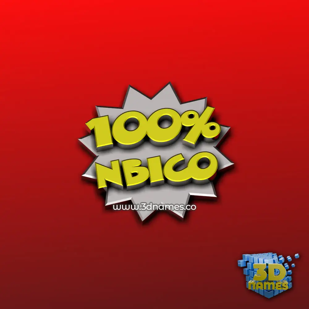 nbico in 100 Percent style - 3D name wallpaper