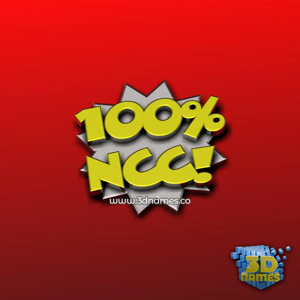 ncc in 100 Percent style - 3D name wallpaper