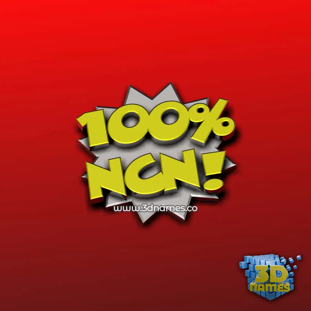 ncn in 100 Percent style - 3D name wallpaper