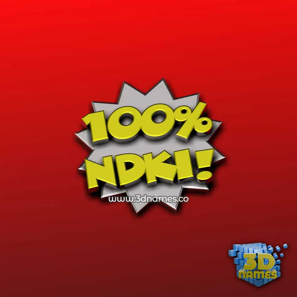ndki in 100 Percent style - 3D name wallpaper