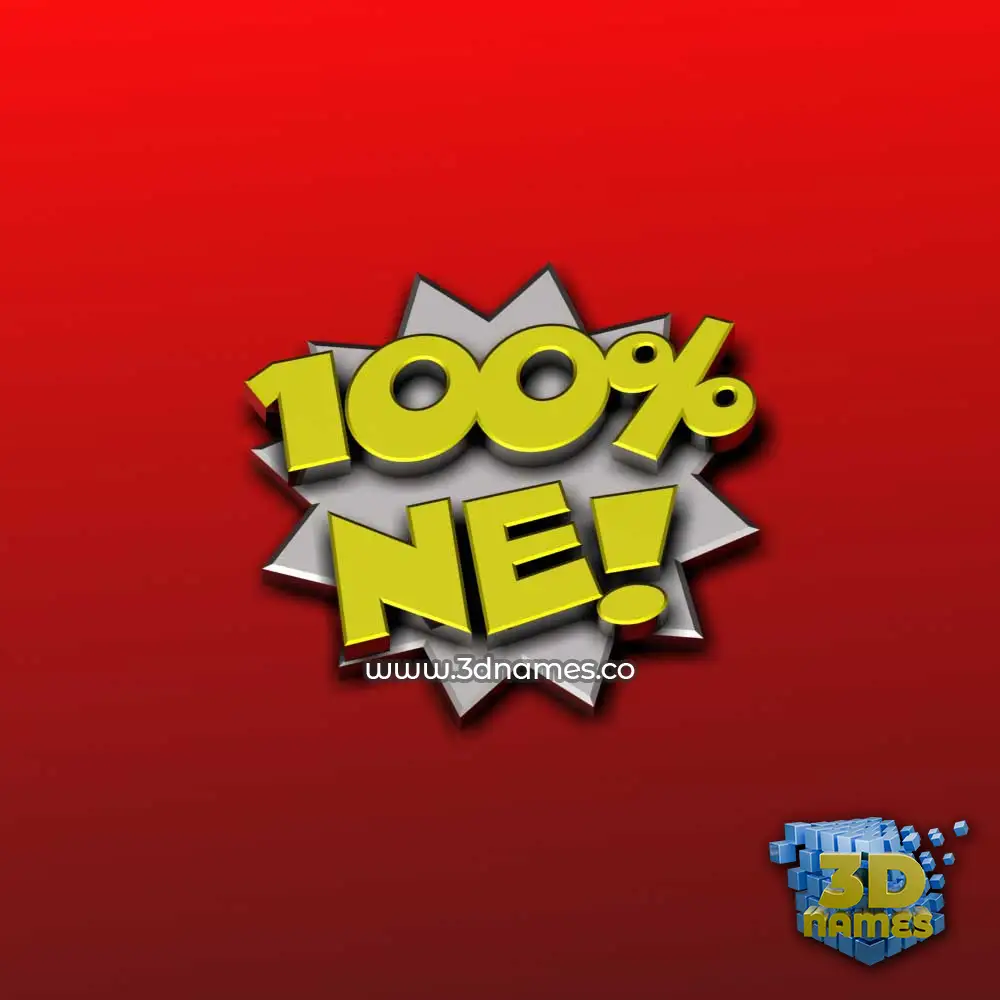 ne in 100 Percent style - 3D name wallpaper