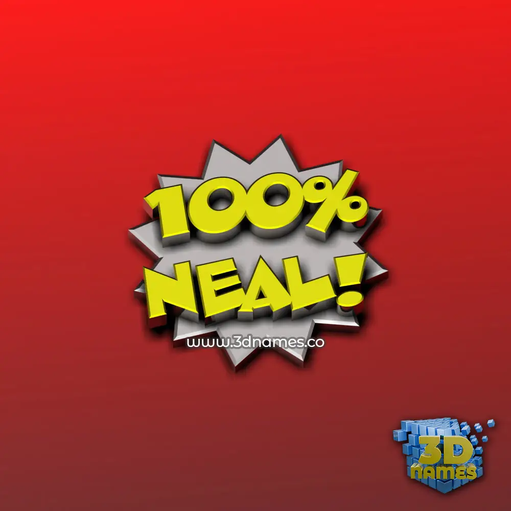neal in 100 Percent style - 3D name wallpaper