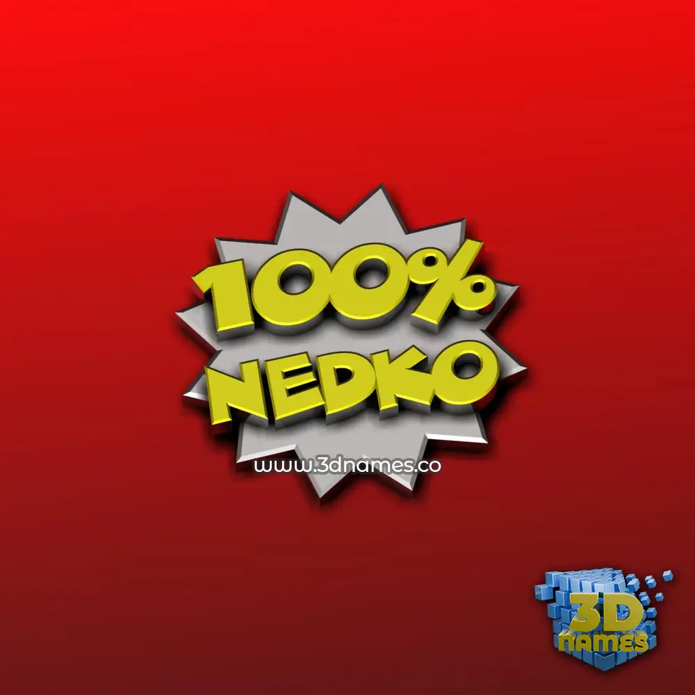 nedko in 100 Percent style - 3D name wallpaper