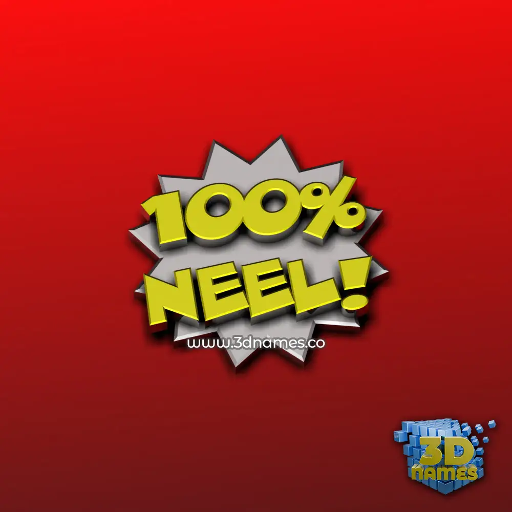 neel in 100 Percent style - 3D name wallpaper