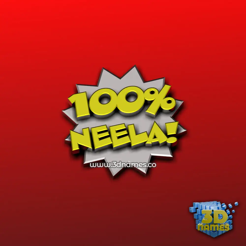 neela in 100 Percent style - 3D name wallpaper