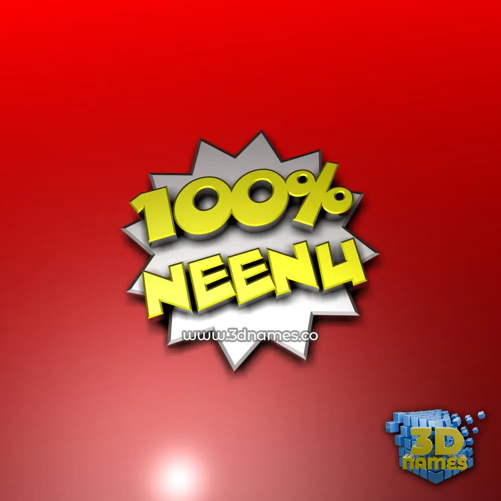 neenu in 100 Percent style - 3D name wallpaper