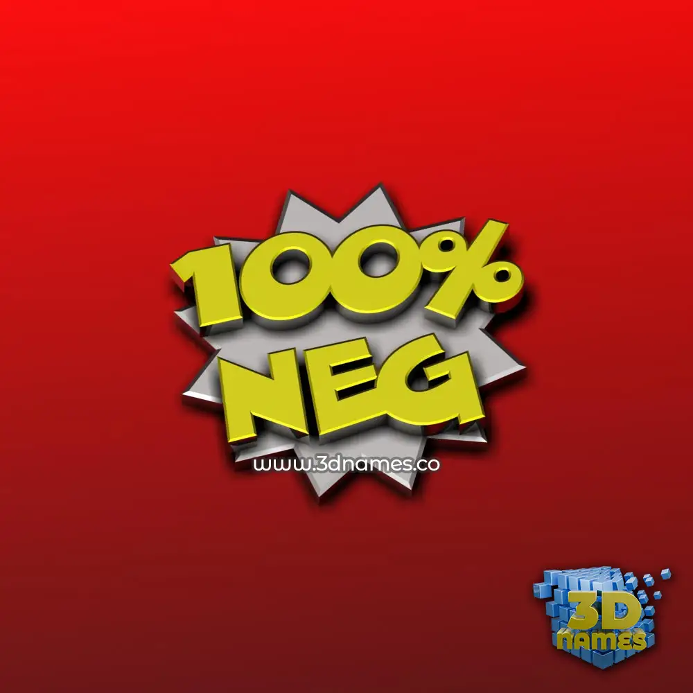 neg in 100 Percent style - 3D name wallpaper