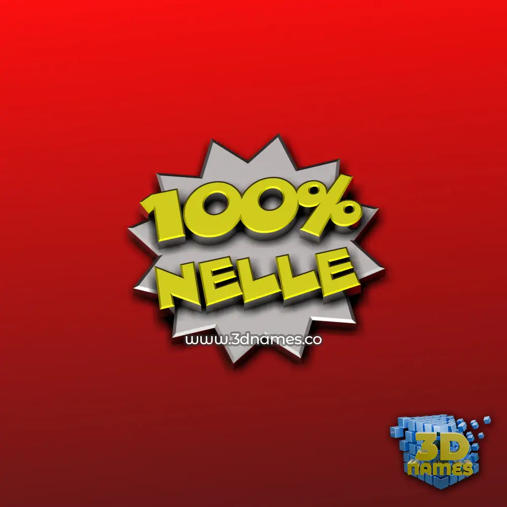 nelle in 100 Percent style - 3D name wallpaper