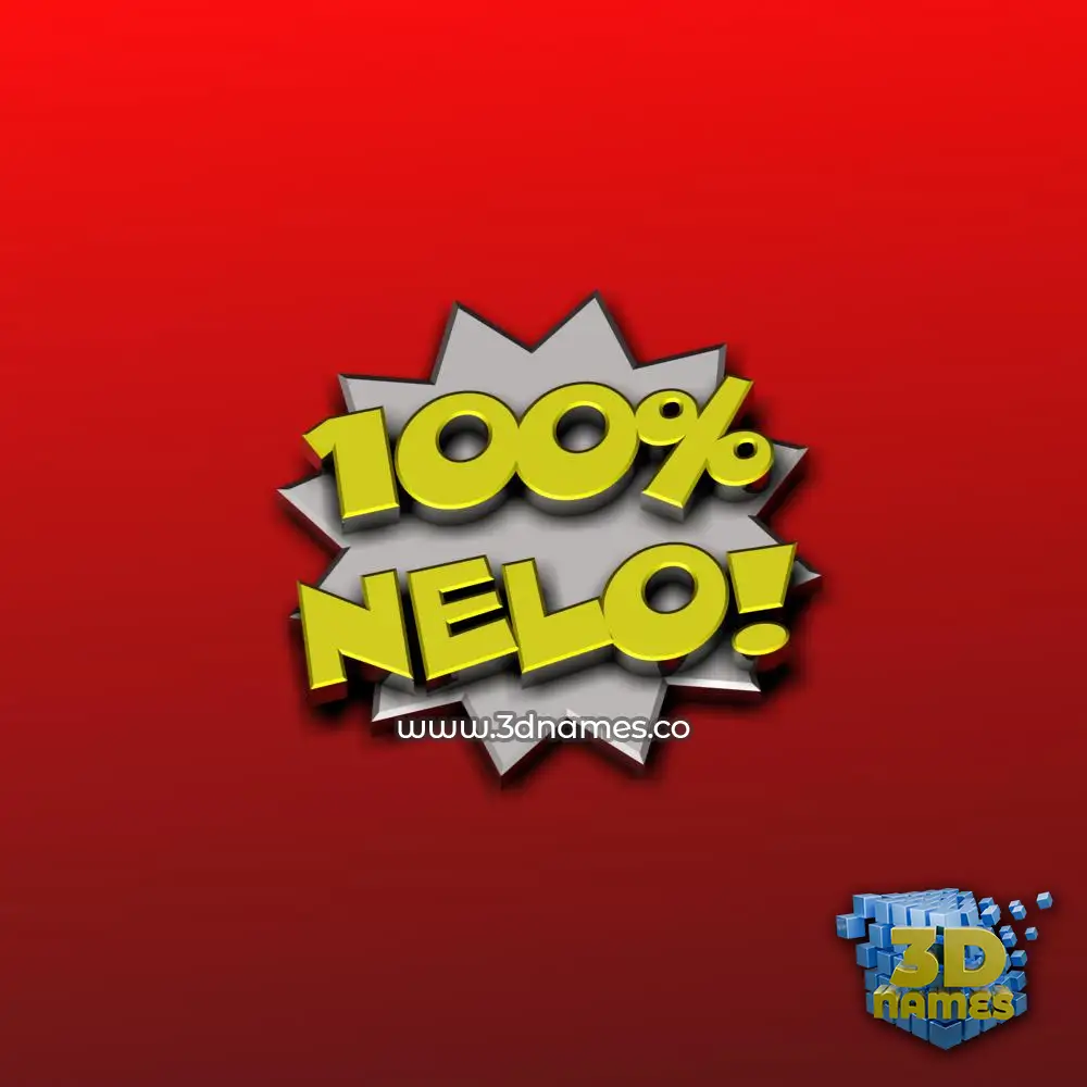 nelo in 100 Percent style - 3D name wallpaper