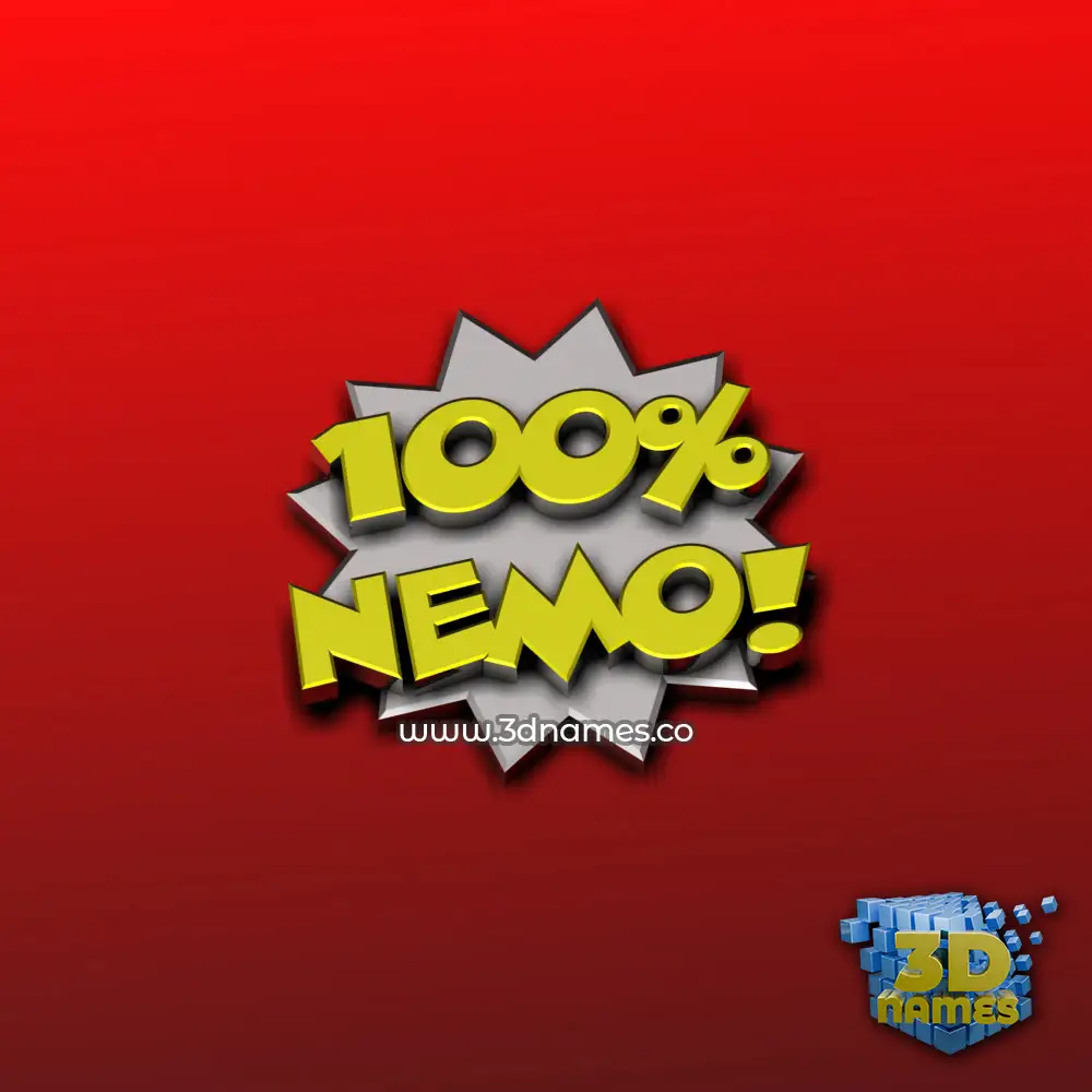 nemo in 100 Percent style - 3D name wallpaper