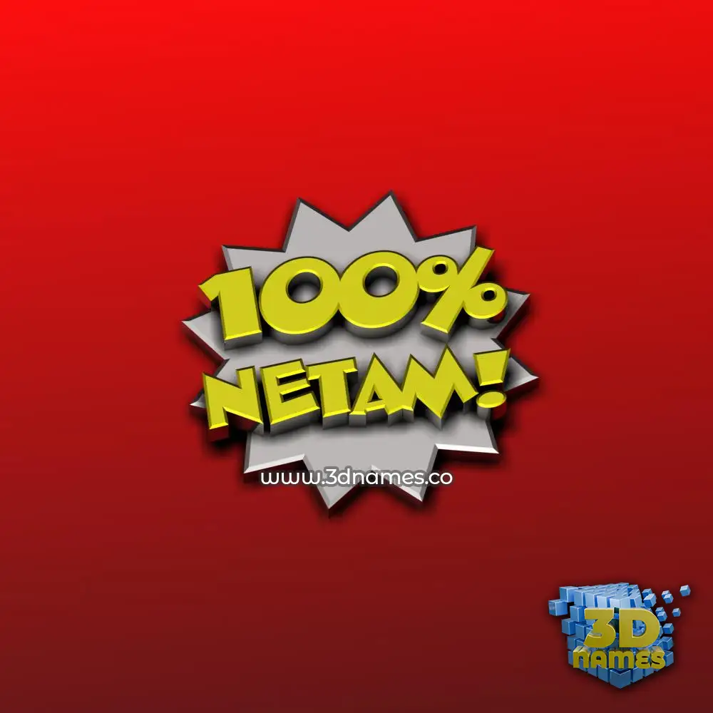 netam in 100 Percent style - 3D name wallpaper