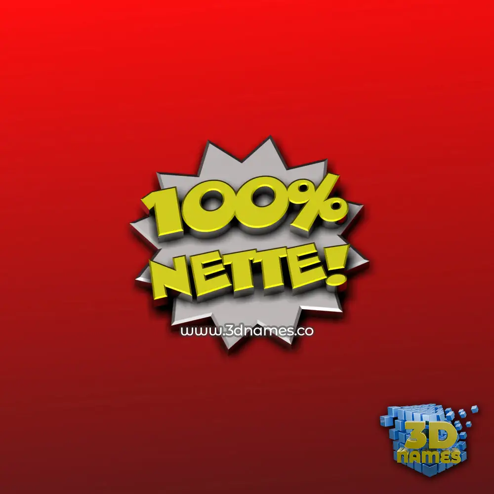 nette in 100 Percent style - 3D name wallpaper