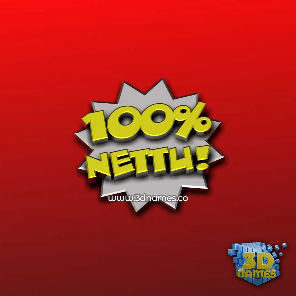 nettu in 100 Percent style - 3D name wallpaper