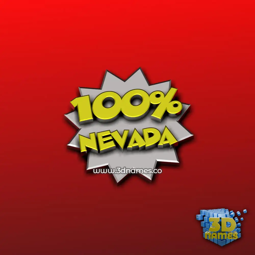 nevada in 100 Percent style - 3D name wallpaper