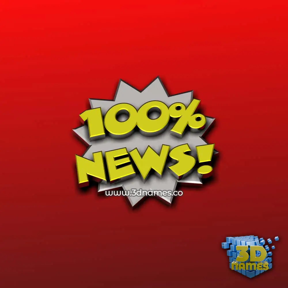 news in 100 Percent style - 3D name wallpaper