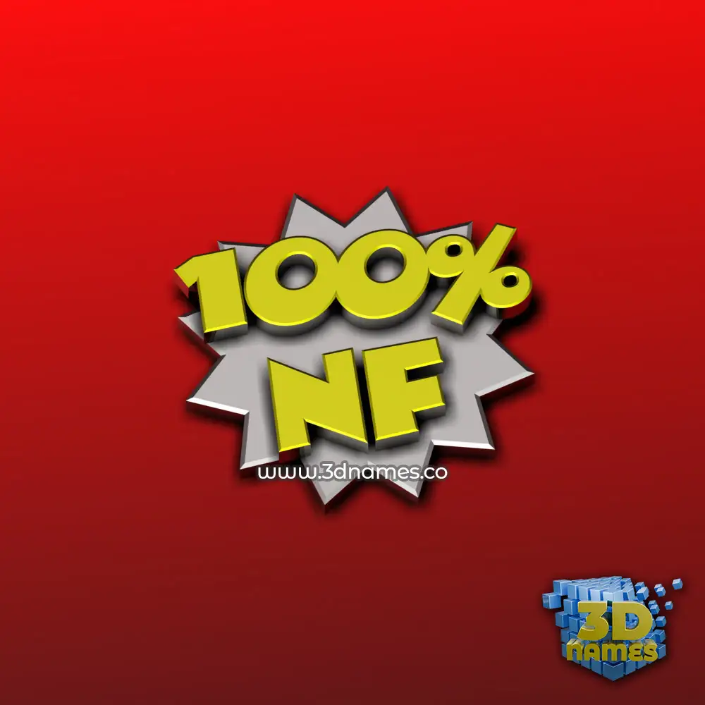 nf in 100 Percent style - 3D name wallpaper