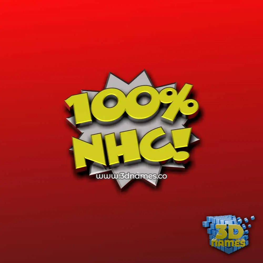 nhc in 100 Percent style - 3D name wallpaper