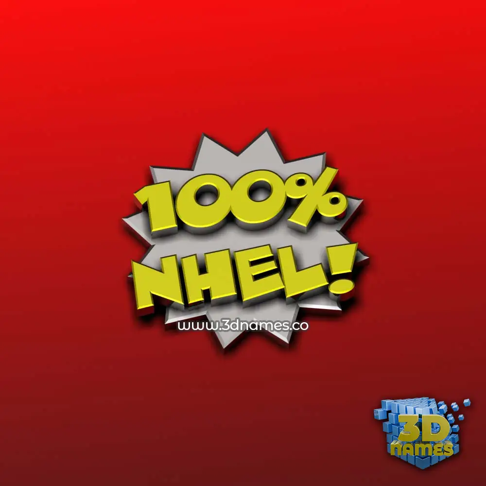 nhel in 100 Percent style - 3D name wallpaper