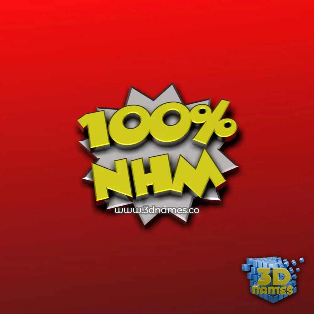nhm in 100 Percent style - 3D name wallpaper