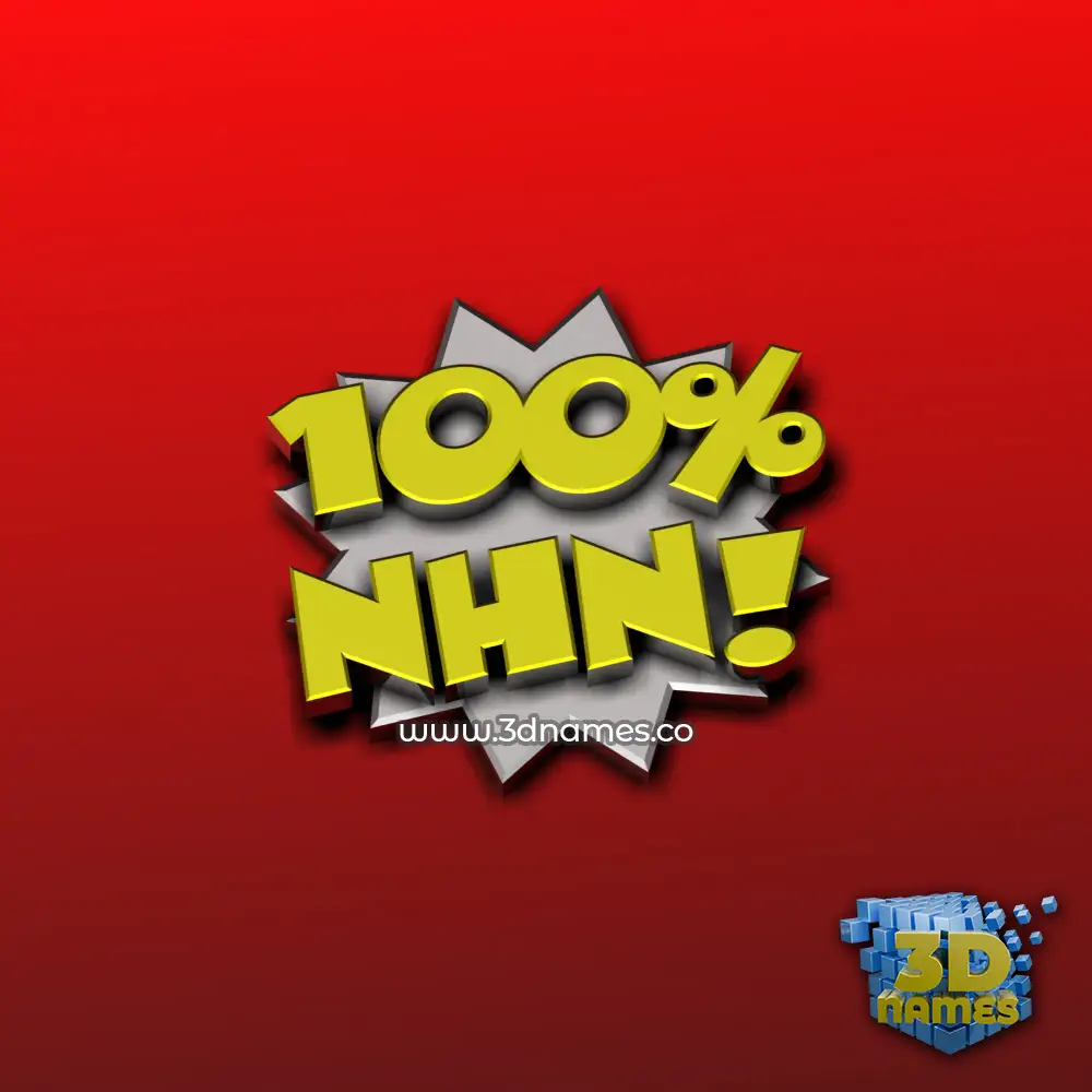 nhn in 100 Percent style - 3D name wallpaper