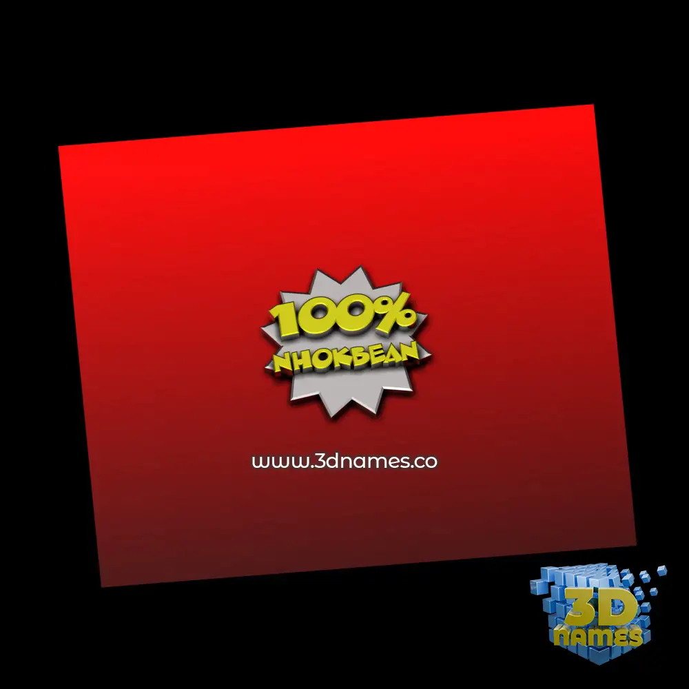 nhokbean in 100 Percent style - 3D name wallpaper