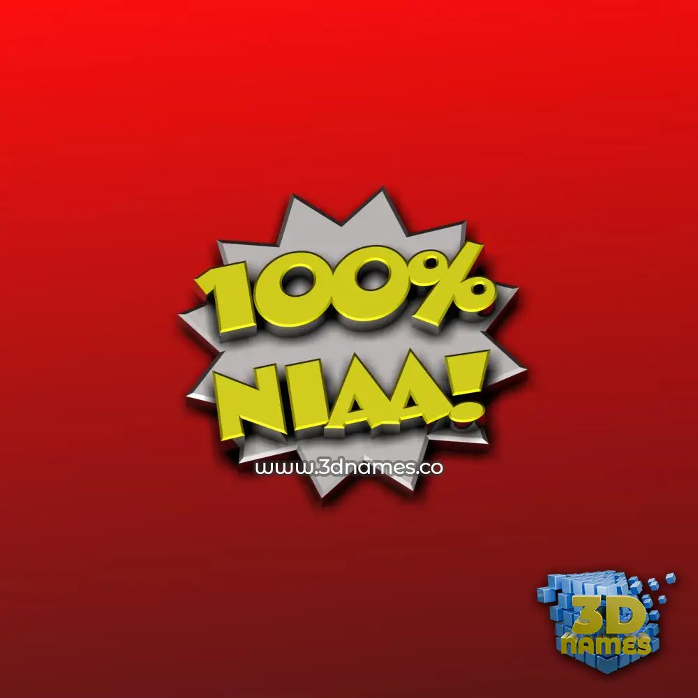 niaa in 100 Percent style - 3D name wallpaper
