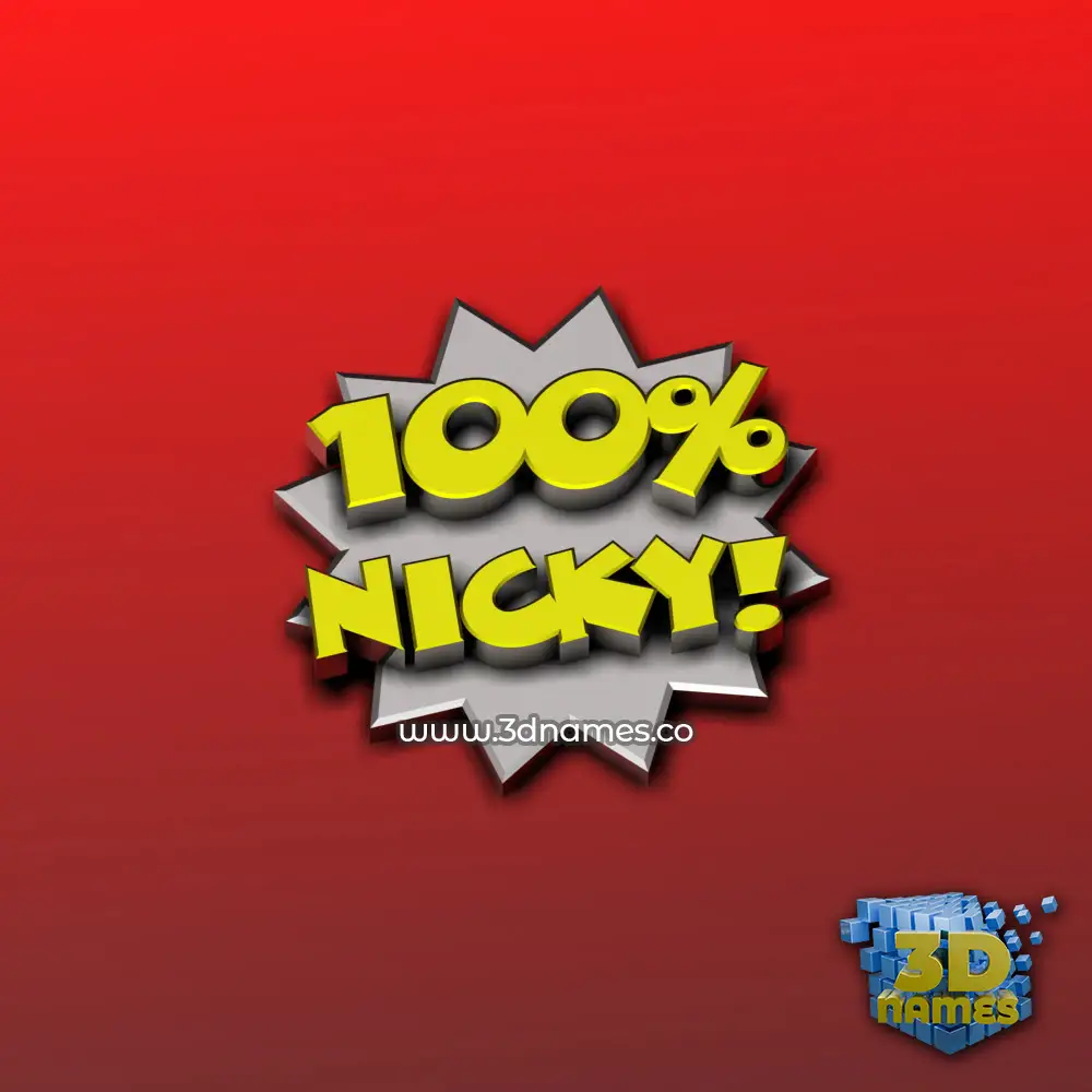 nicky in 100 Percent style - 3D name wallpaper