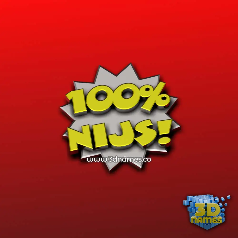 nijs in 100 Percent style - 3D name wallpaper