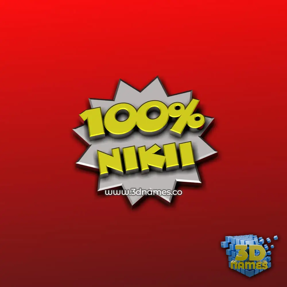 nikii in 100 Percent style - 3D name wallpaper