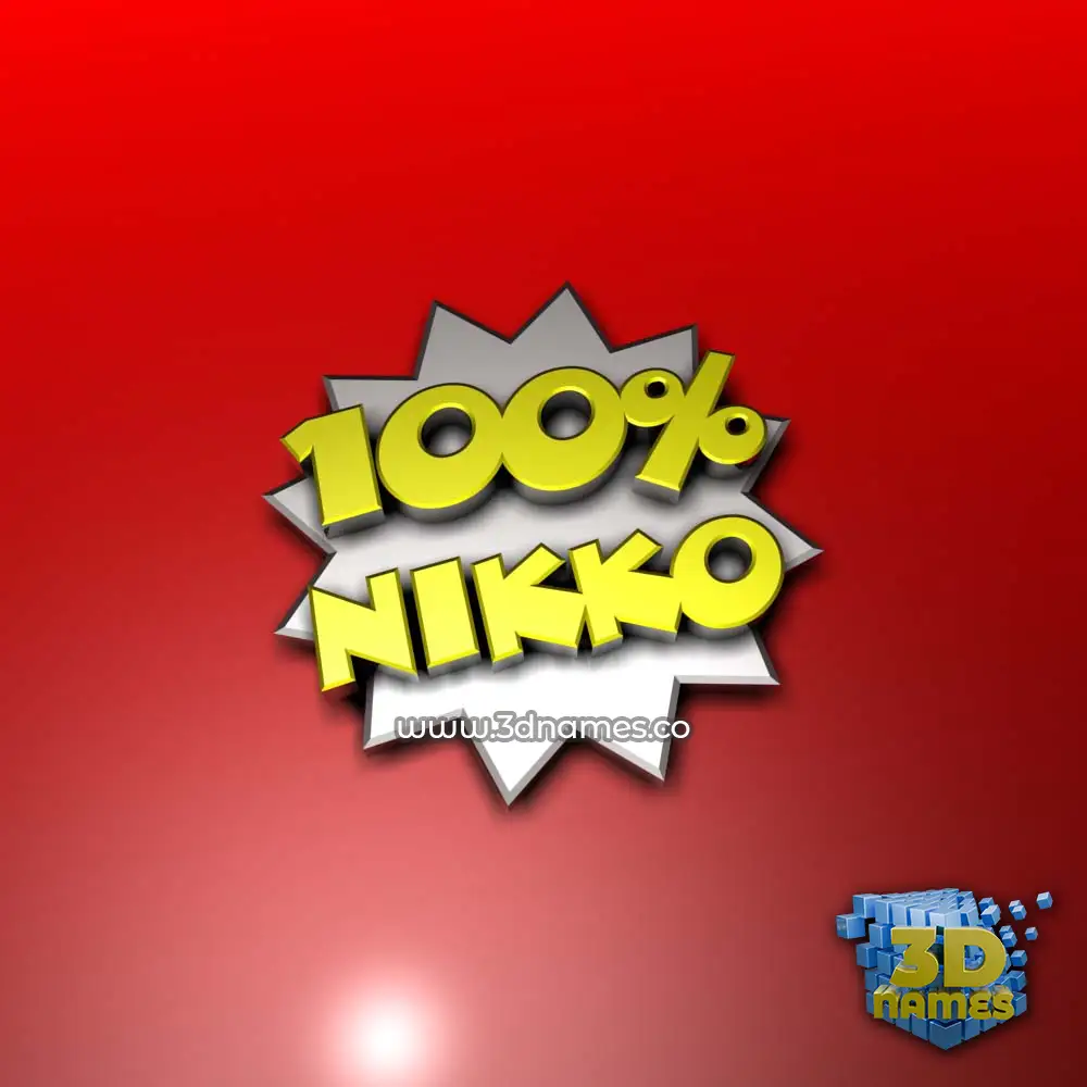 nikko in 100 Percent style - 3D name wallpaper