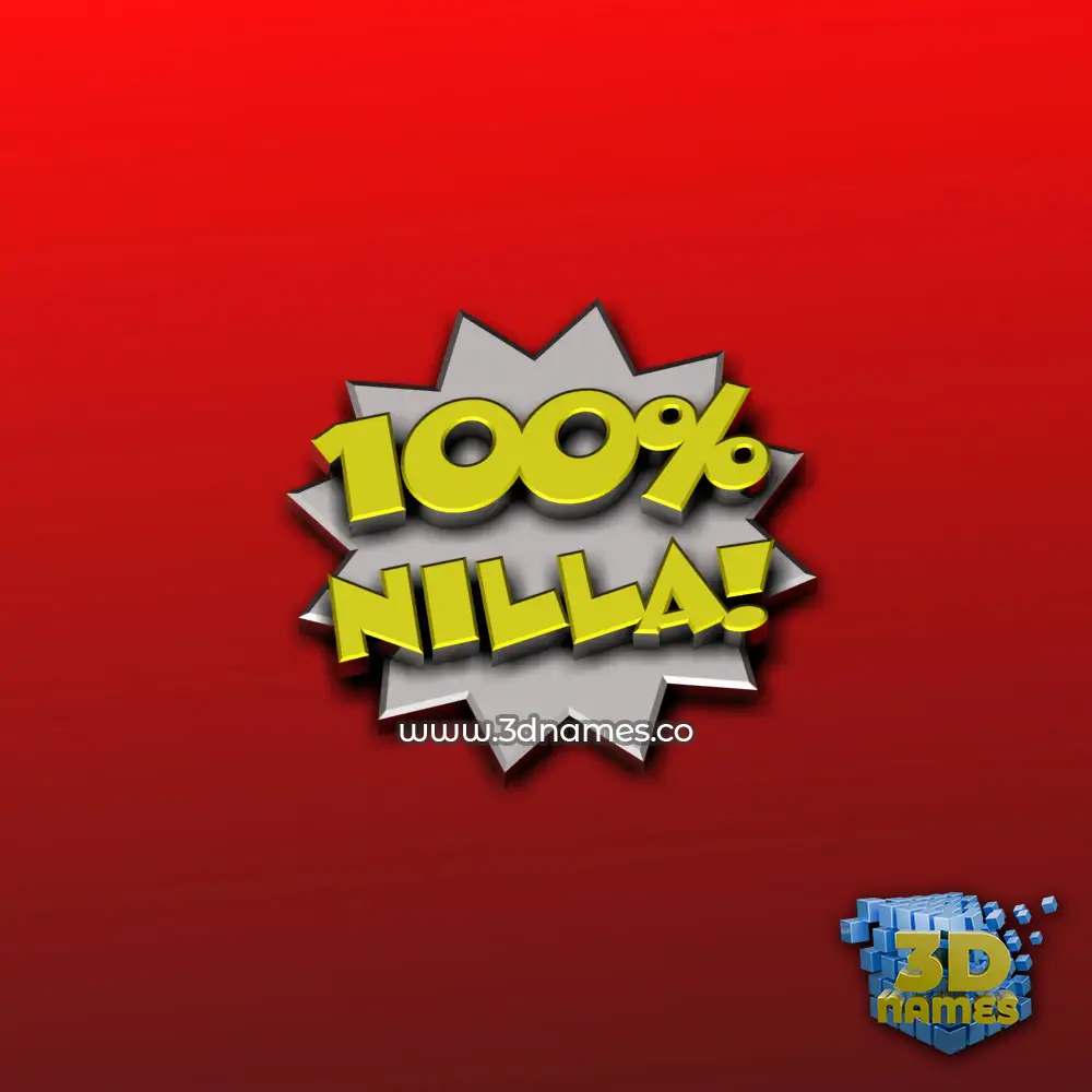 nilla in 100 Percent style - 3D name wallpaper