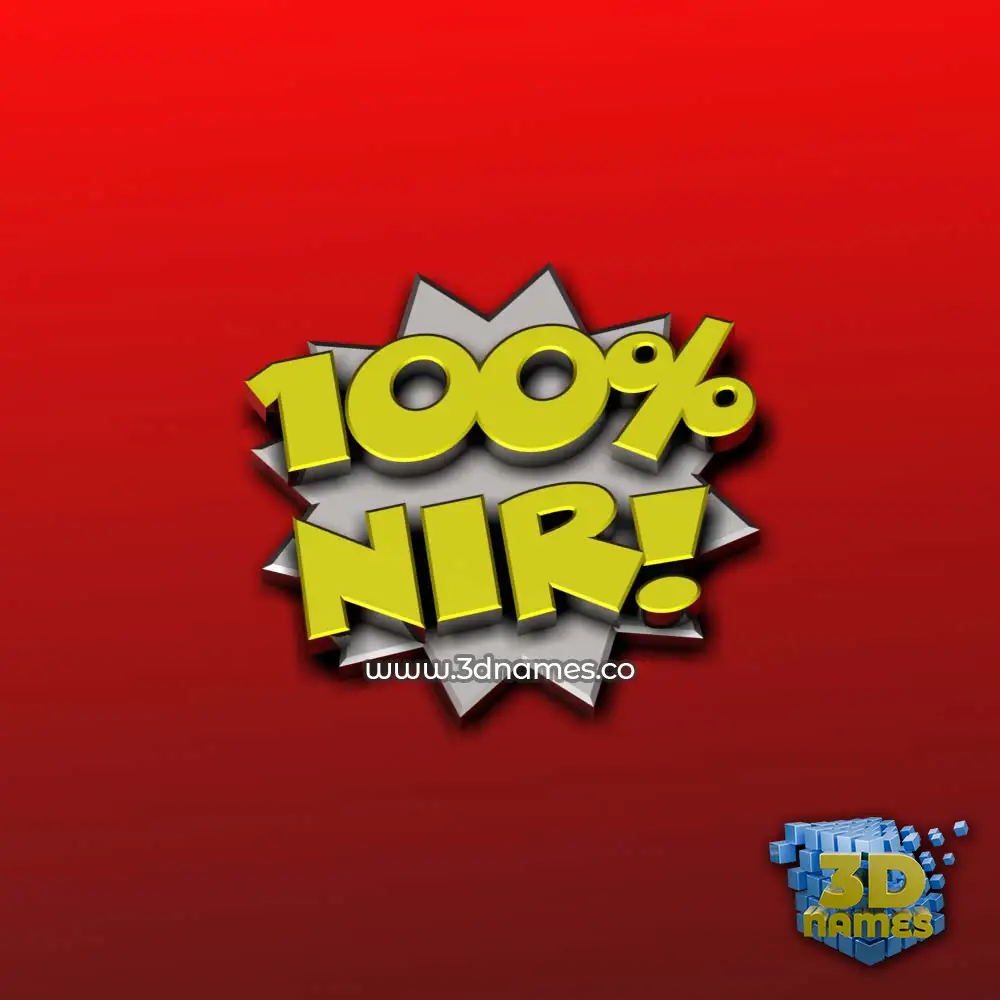 nir in 100 Percent style - 3D name wallpaper