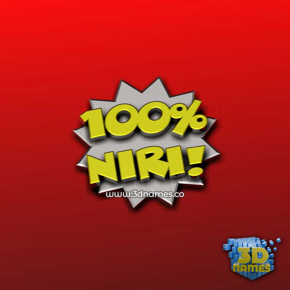 niri in 100 Percent style - 3D name wallpaper