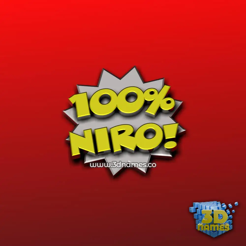 niro in 100 Percent style - 3D name wallpaper