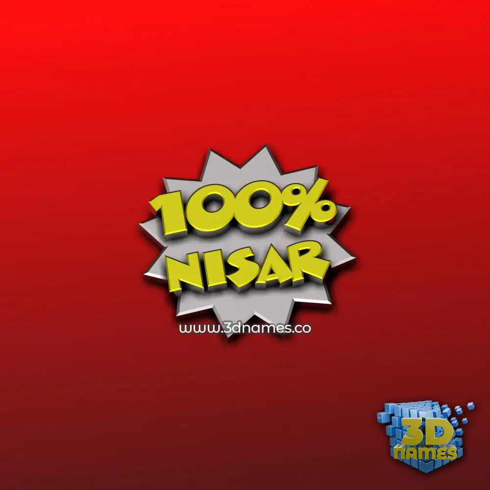 nisar in 100 Percent style - 3D name wallpaper