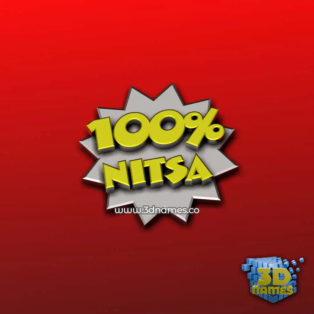 nitsa in 100 Percent style - 3D name wallpaper