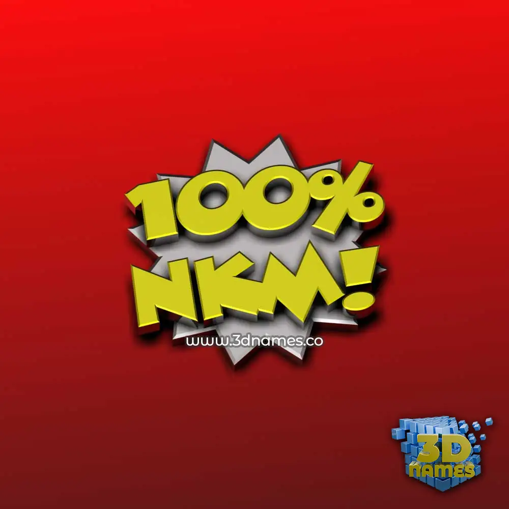 nkm in 100 Percent style - 3D name wallpaper