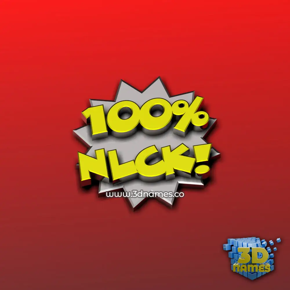 nlck in 100 Percent style - 3D name wallpaper
