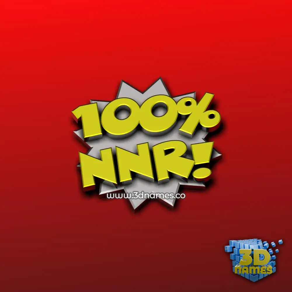 nnr in 100 Percent style - 3D name wallpaper