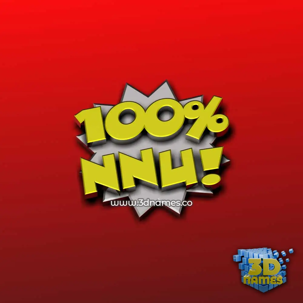 nnu in 100 Percent style - 3D name wallpaper