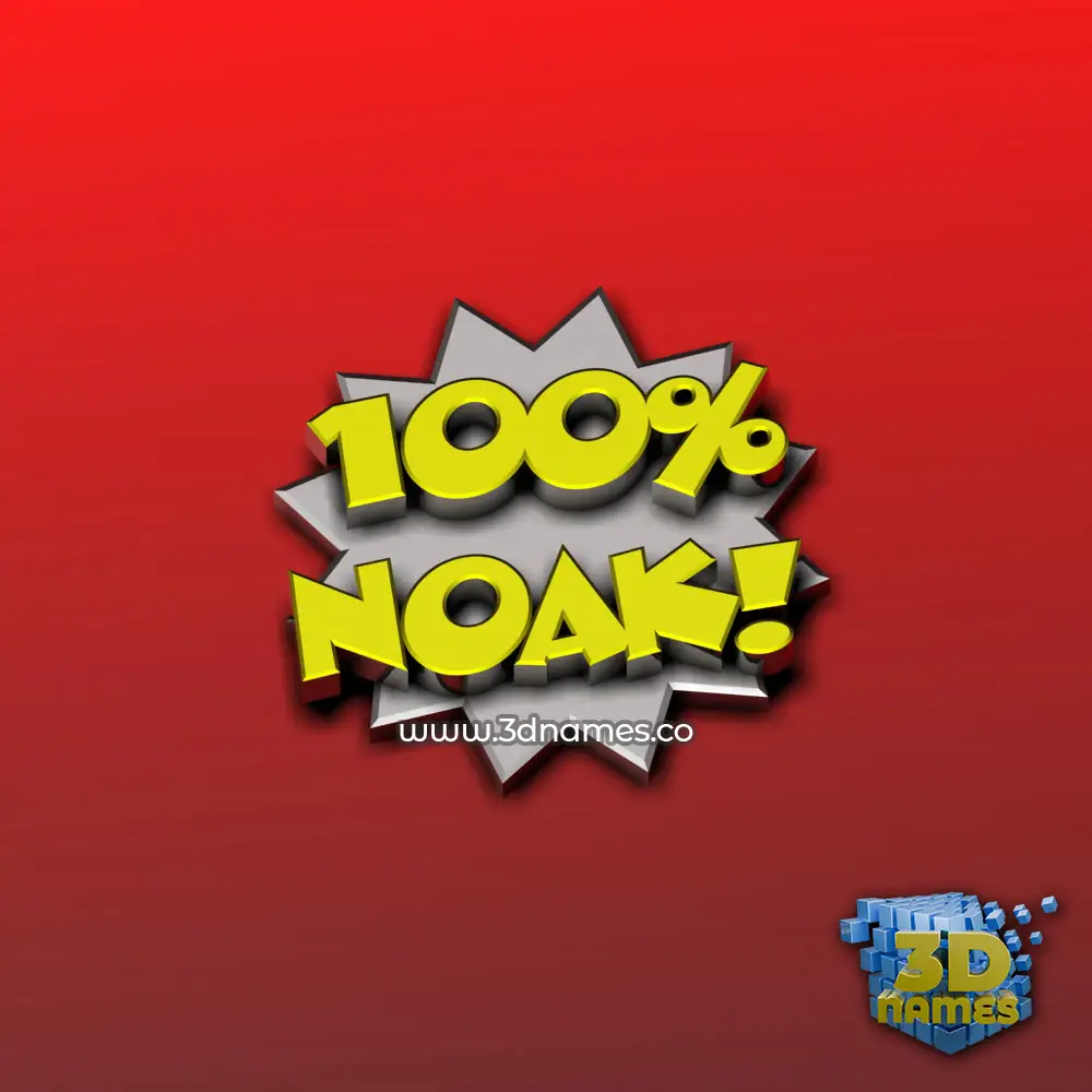noak in 100 Percent style - 3D name wallpaper