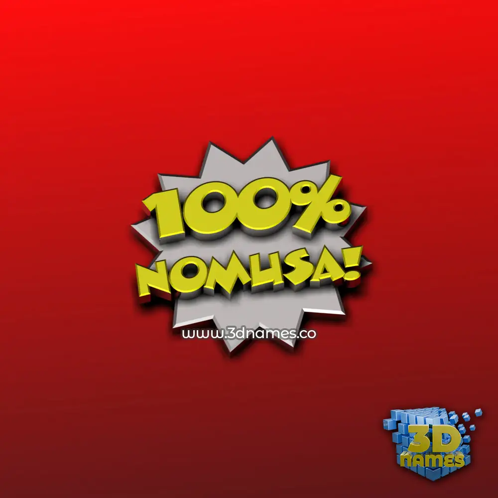 nomusa in 100 Percent style - 3D name wallpaper