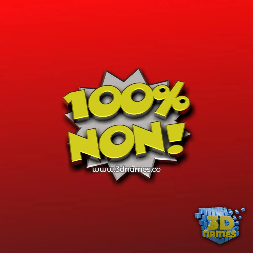 non in 100 Percent style - 3D name wallpaper