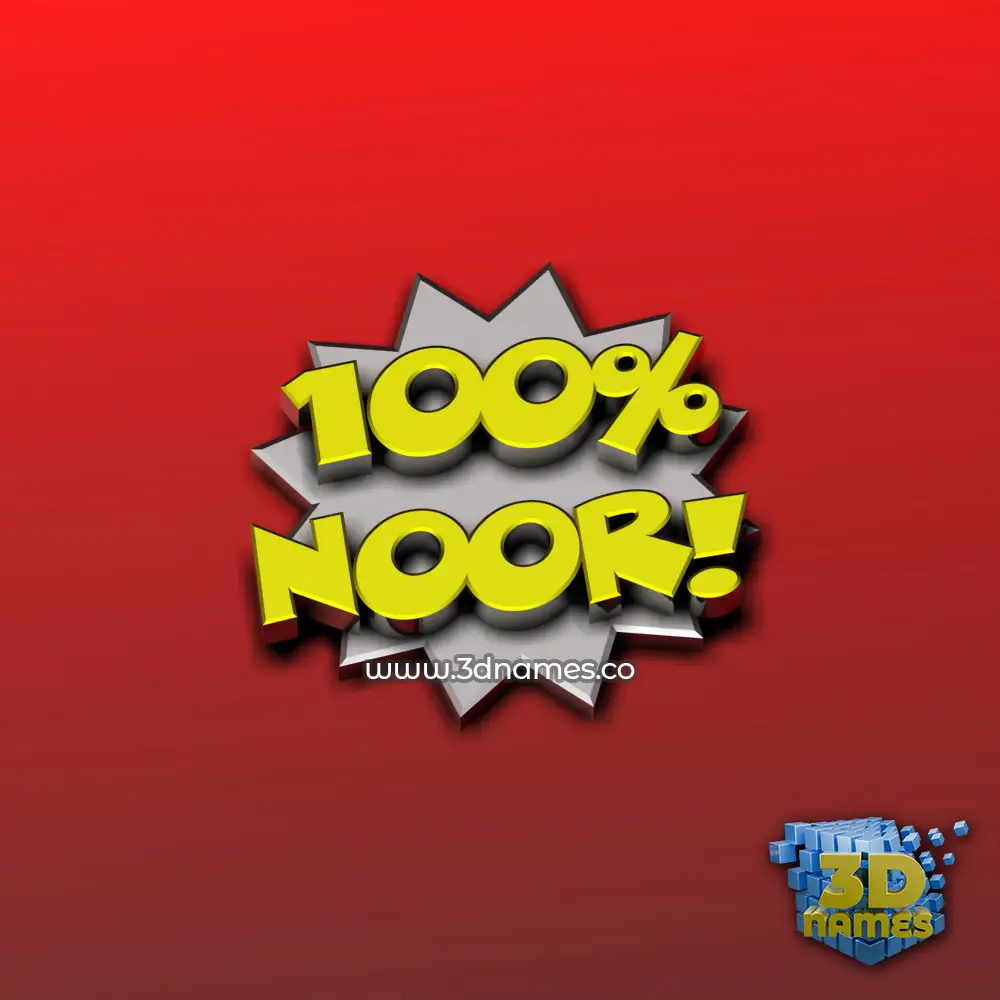 noor in 100 Percent style - 3D name wallpaper