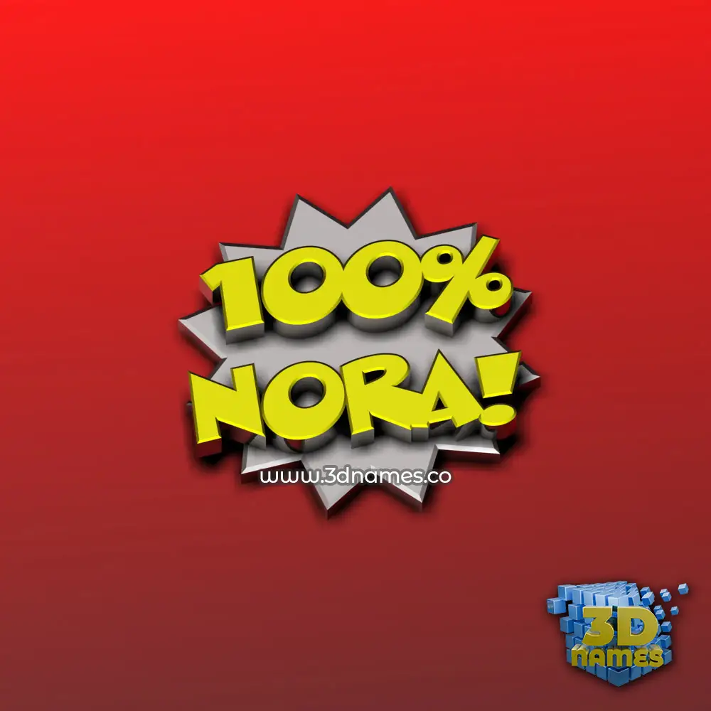 nora in 100 Percent style - 3D name wallpaper