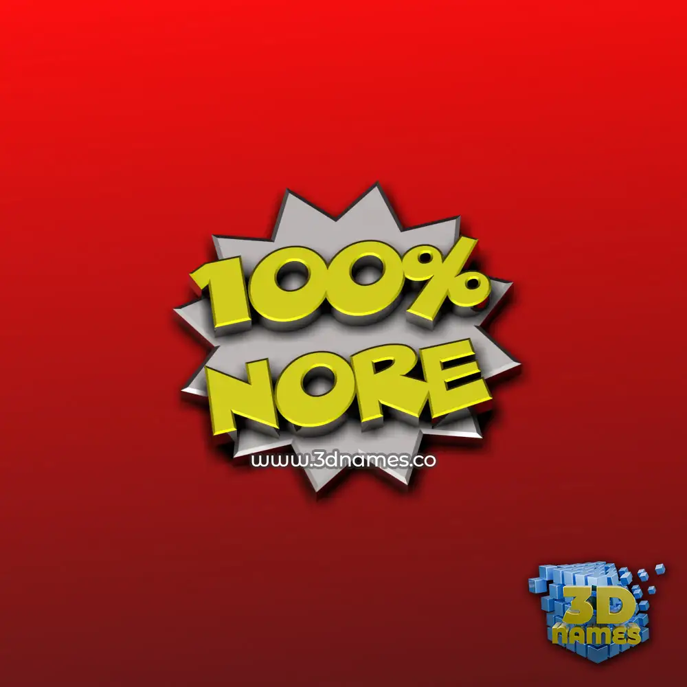 nore in 100 Percent style - 3D name wallpaper