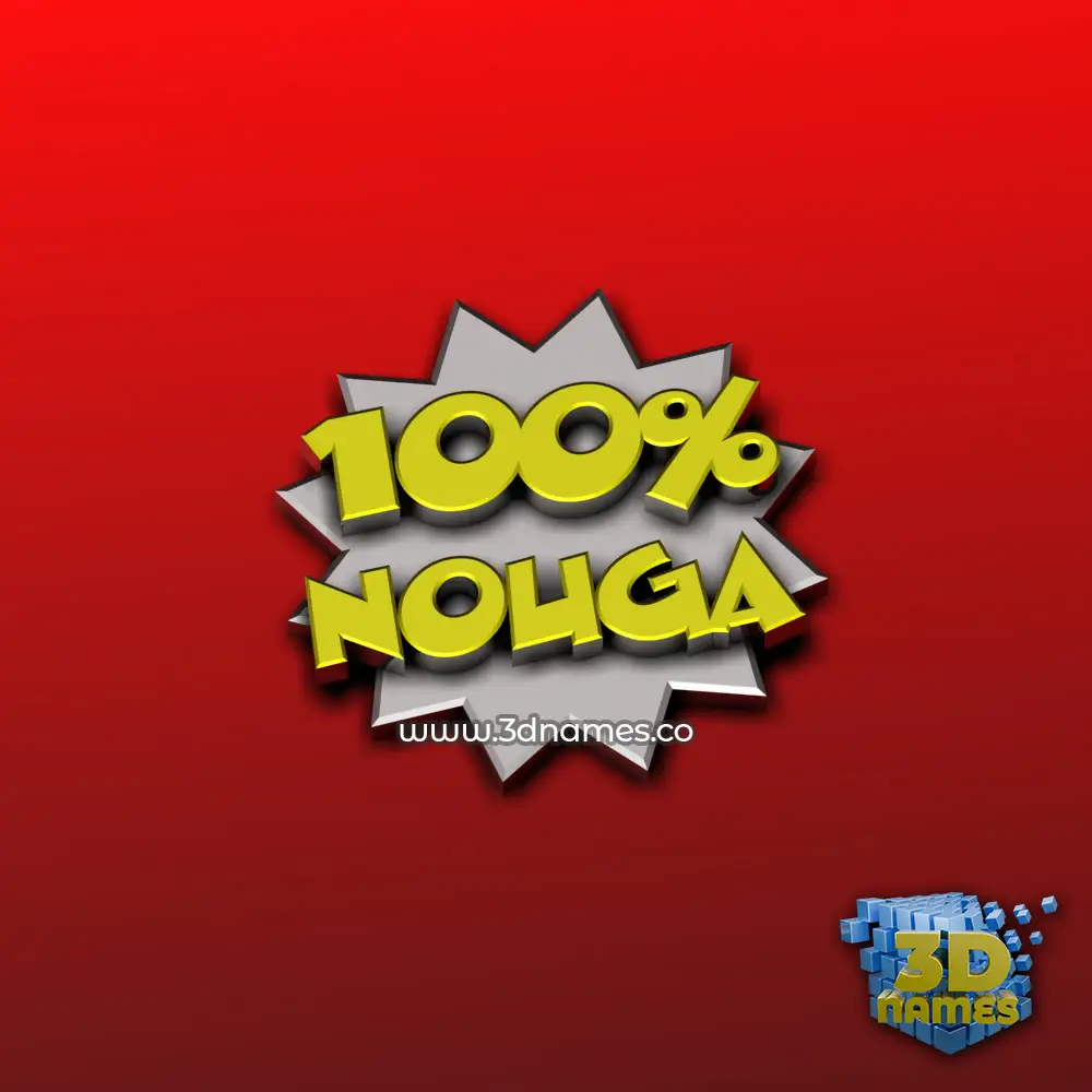 nouga in 100 Percent style - 3D name wallpaper