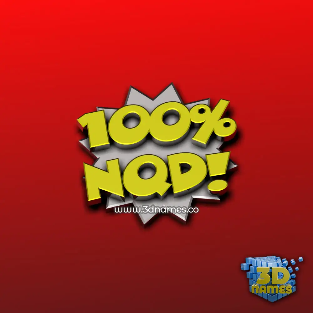 nqd in 100 Percent style - 3D name wallpaper
