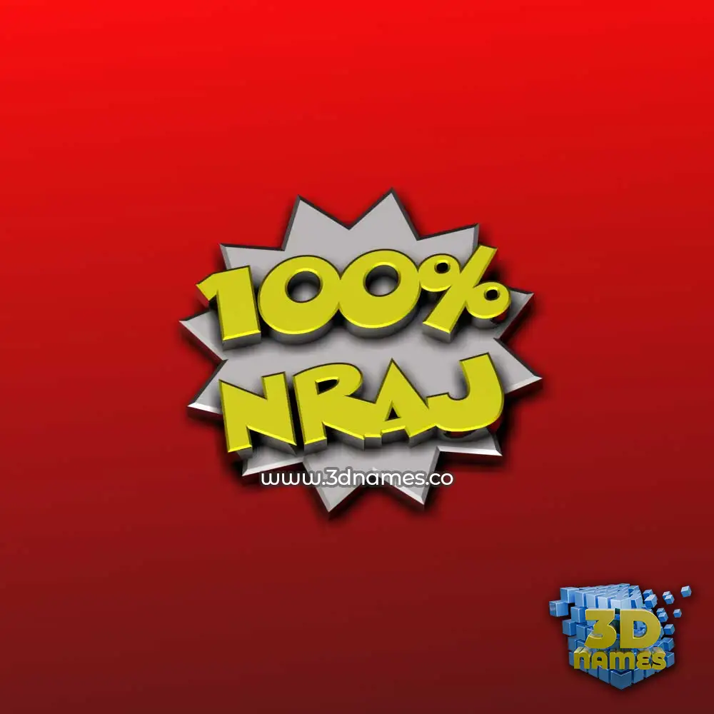nraj in 100 Percent style - 3D name wallpaper