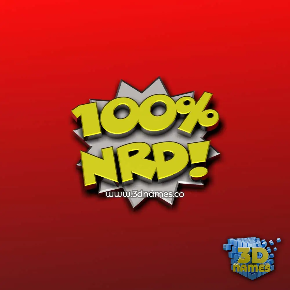 nrd in 100 Percent style - 3D name wallpaper